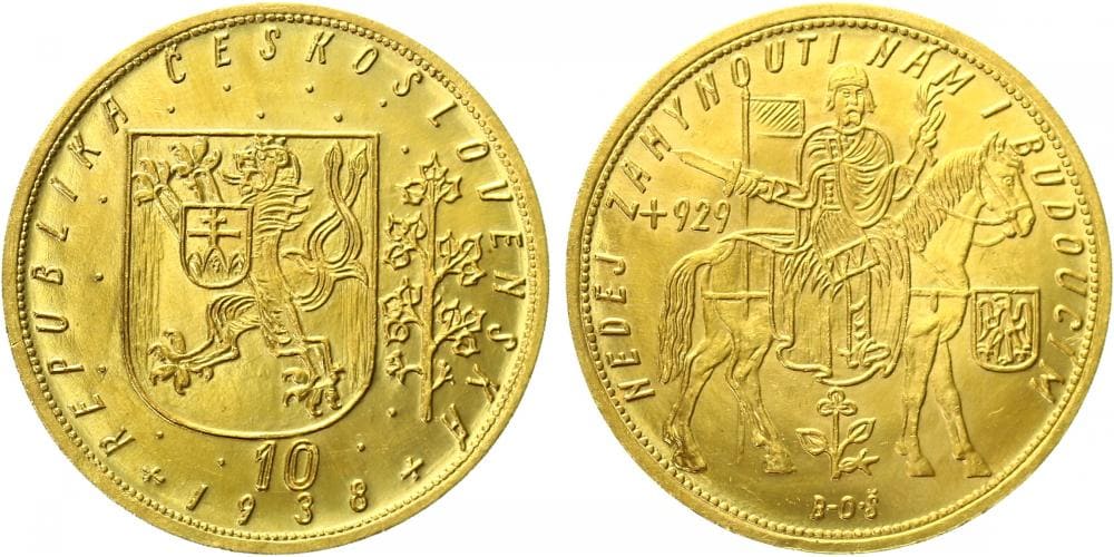 10 Dukát 1938 — avers a revers