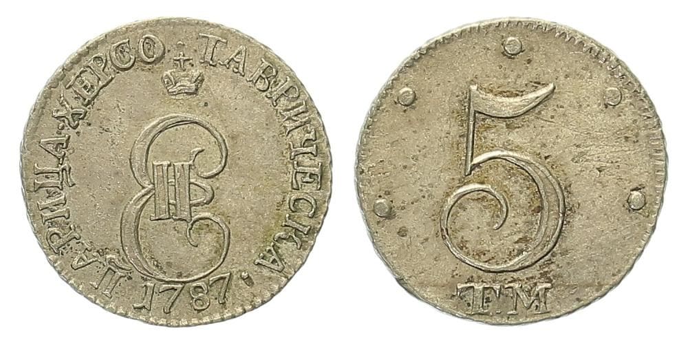 5 Kopějka 1787, Krym — avers a revers