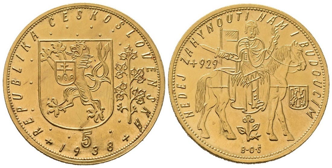 5 Dukát 1938 — avers a revers
