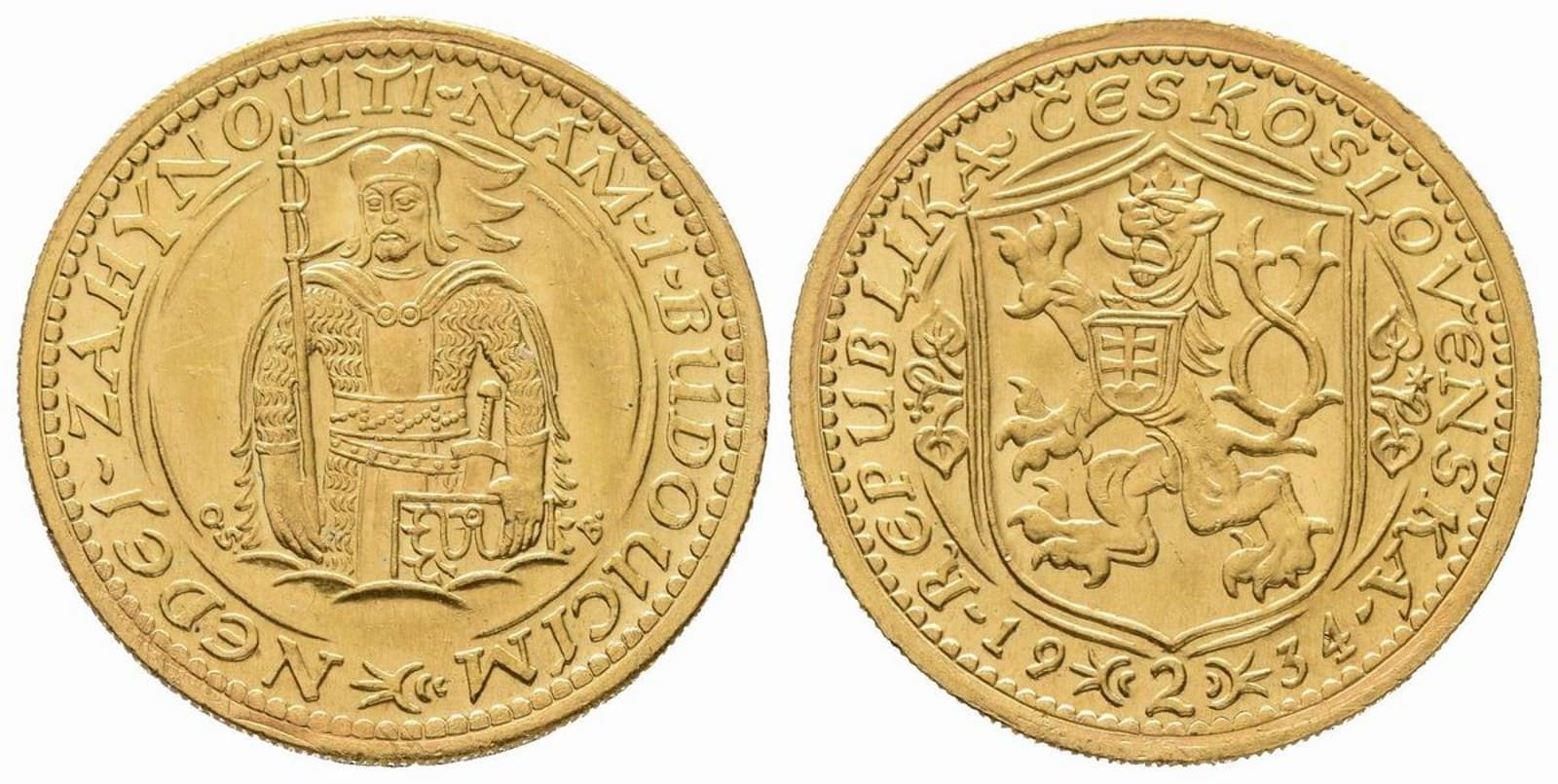 2 Dukát 1934, Československo — avers a revers
