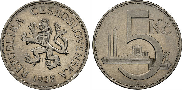Seltene 5 Kronen 1937